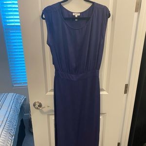 Blue Leith floor length dress with open/cut out back size M